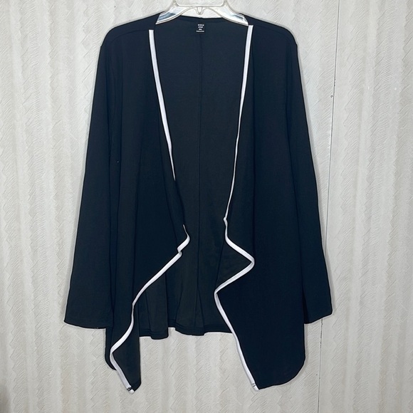 ❤️ 🆕 SHEIN CURVE plus contrast binding waterfall cardigan  Size 3XL - Picture 2 of 4